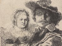 rembrandt-ab3-0014  Rembrandt AB 3.14 Rembrandt (1606-1669), Selbstbildnis mit Saskia, 1636, Radierung, Platte: 104mm x 95mm, Blatt: 119mm x 107mm : Repro: Ursula Mangholz